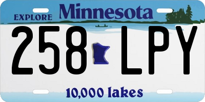 MN license plate 258LPY