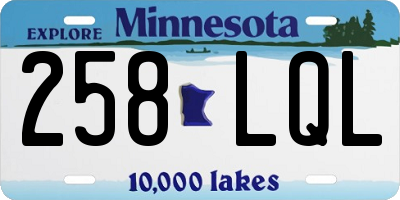 MN license plate 258LQL