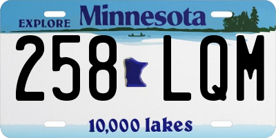 MN license plate 258LQM