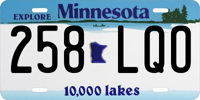MN license plate 258LQO