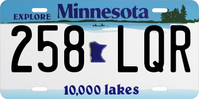 MN license plate 258LQR