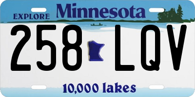MN license plate 258LQV