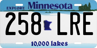 MN license plate 258LRE