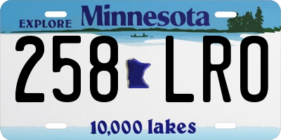 MN license plate 258LRO