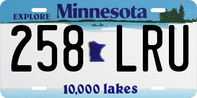 MN license plate 258LRU