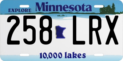 MN license plate 258LRX