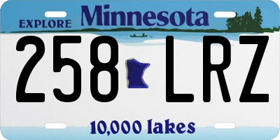 MN license plate 258LRZ