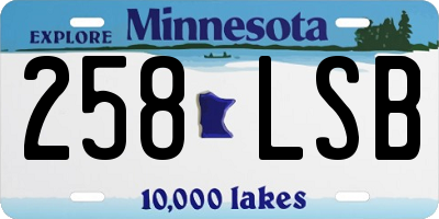 MN license plate 258LSB