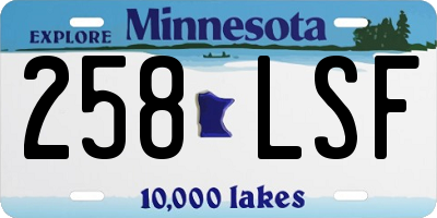 MN license plate 258LSF