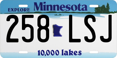 MN license plate 258LSJ