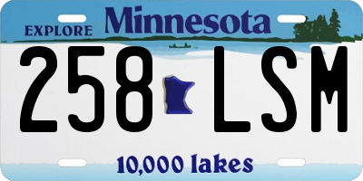 MN license plate 258LSM