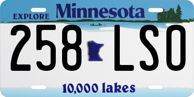 MN license plate 258LSO