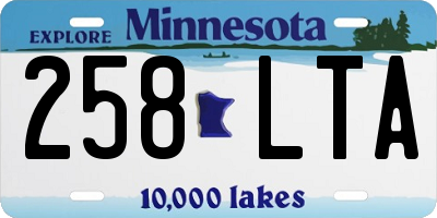 MN license plate 258LTA