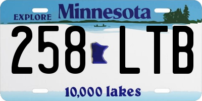 MN license plate 258LTB