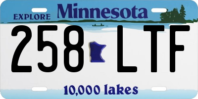 MN license plate 258LTF