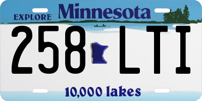 MN license plate 258LTI