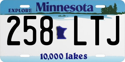 MN license plate 258LTJ