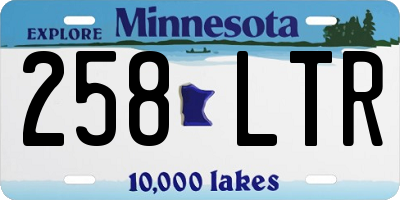 MN license plate 258LTR