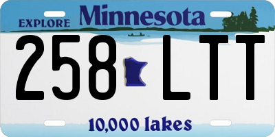 MN license plate 258LTT