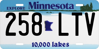 MN license plate 258LTV