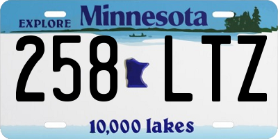 MN license plate 258LTZ