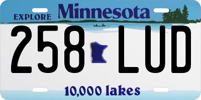 MN license plate 258LUD