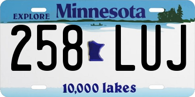 MN license plate 258LUJ