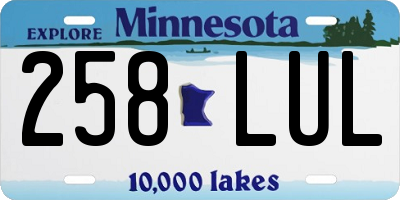 MN license plate 258LUL