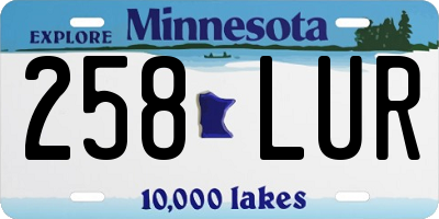 MN license plate 258LUR
