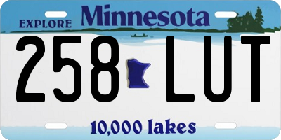 MN license plate 258LUT