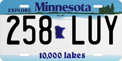MN license plate 258LUY