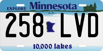 MN license plate 258LVD