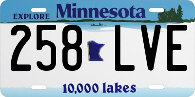 MN license plate 258LVE