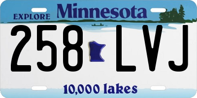 MN license plate 258LVJ