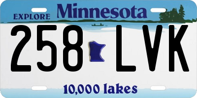 MN license plate 258LVK