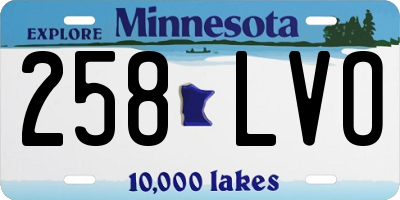 MN license plate 258LVO