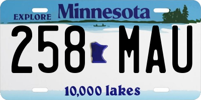MN license plate 258MAU