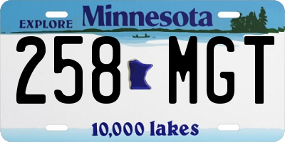 MN license plate 258MGT
