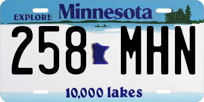 MN license plate 258MHN