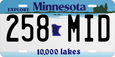 MN license plate 258MID