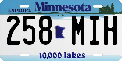 MN license plate 258MIH