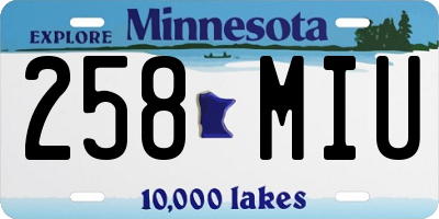 MN license plate 258MIU