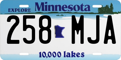 MN license plate 258MJA