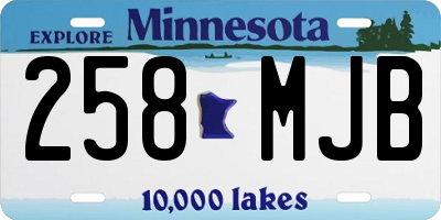MN license plate 258MJB