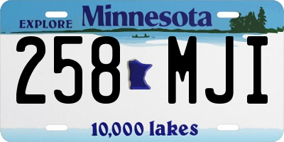 MN license plate 258MJI