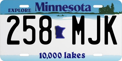 MN license plate 258MJK