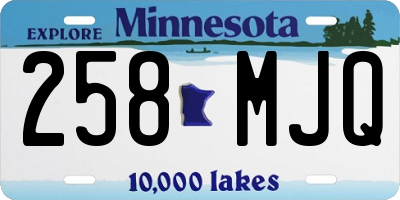 MN license plate 258MJQ