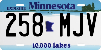 MN license plate 258MJV