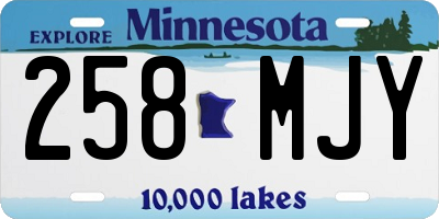 MN license plate 258MJY