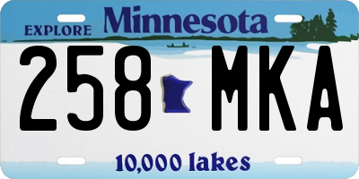 MN license plate 258MKA
